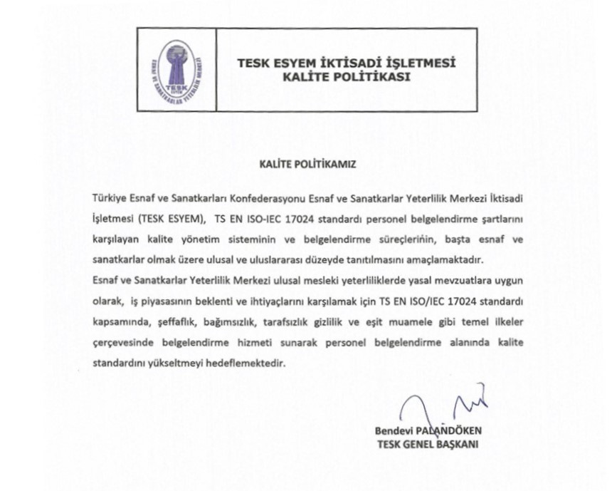 Kalite Politikası